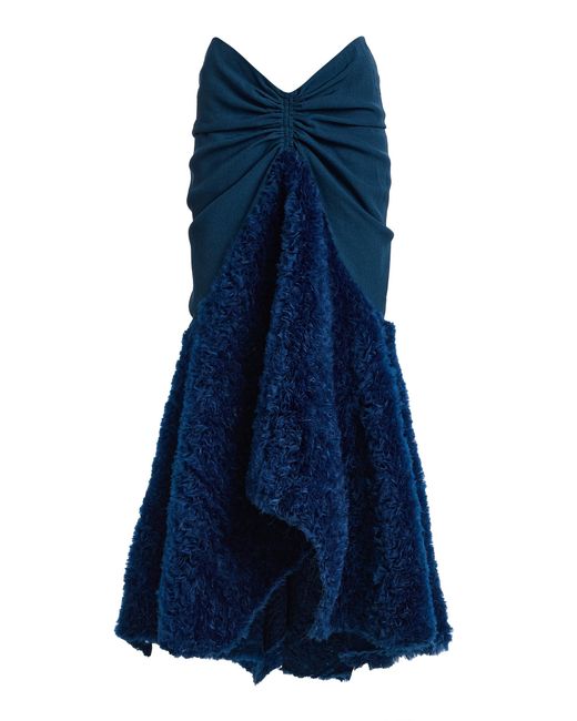 DIOTIMA Blue Tidal Fluffy Organza Midi Skirt