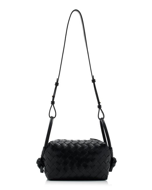 Bottega Veneta Black Small Loop Intrecciato Leather Shoulder Bag