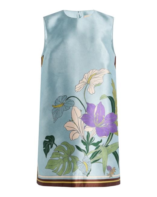 ALÉMAIS Blue Alfie Twill Mini Shift Dress