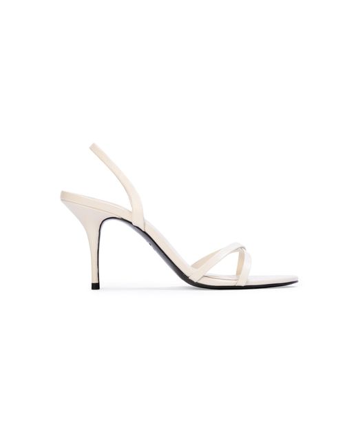 Black Suede Studio White Jolla Leather Slingback Sandals