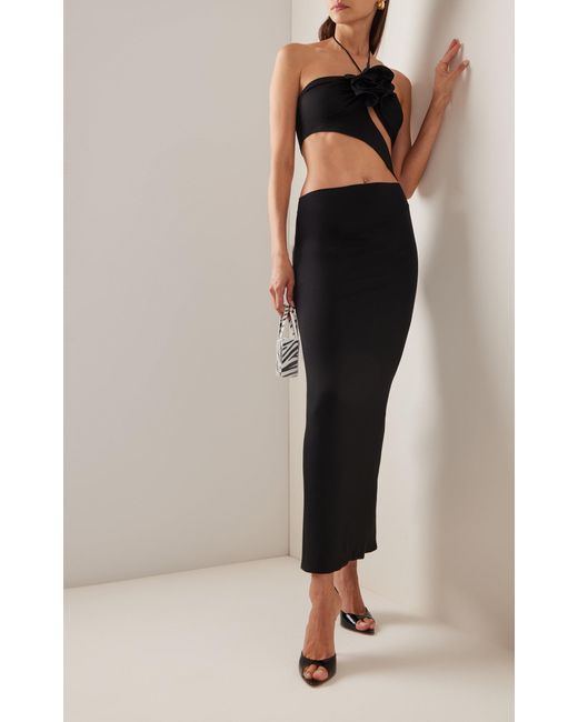 Cutout Jersey Midi Dress W/ Hood