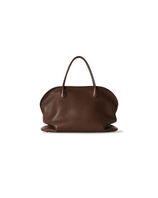 The Row Brown Agnes 15 Leather Tote Bag
