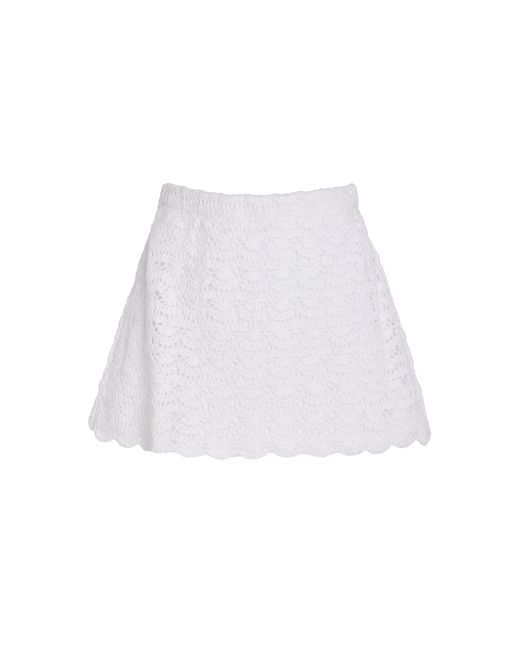 Marlies Grace White Exclusive Rosamund Crocheted Cotton Mini Skirt