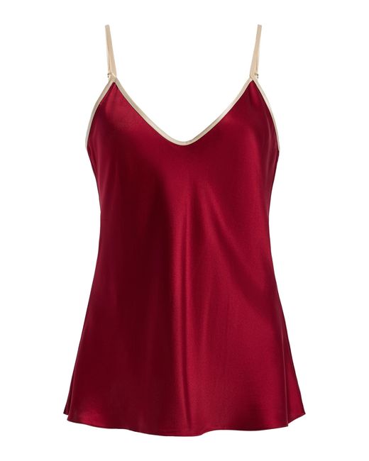 Comme Si Red Bias Silk Camisole