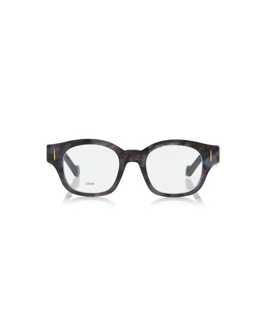 Loewe Black Anagram Square-Frame Acetate Glasses