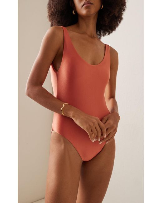 JADE Swim Orange Contour One-piece Swimsuit