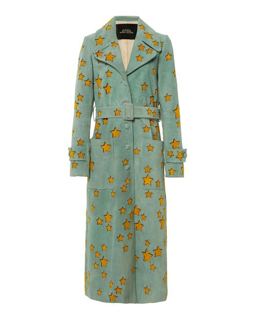 Marc Jacobs Multicolor Star-inset Suede Trench Coat