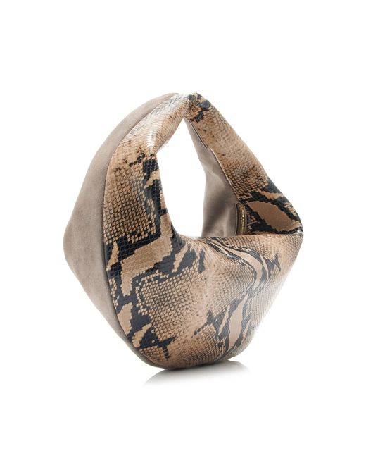Khaite Metallic Olivia Medium Python-Embossed Leather Hobo Bag