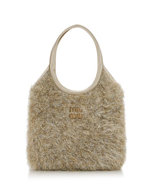Miu Miu Natural Ivy Small Lurex Tote Bag