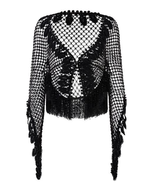 Conner Ives Black Demi Couture Beaded Cardigan