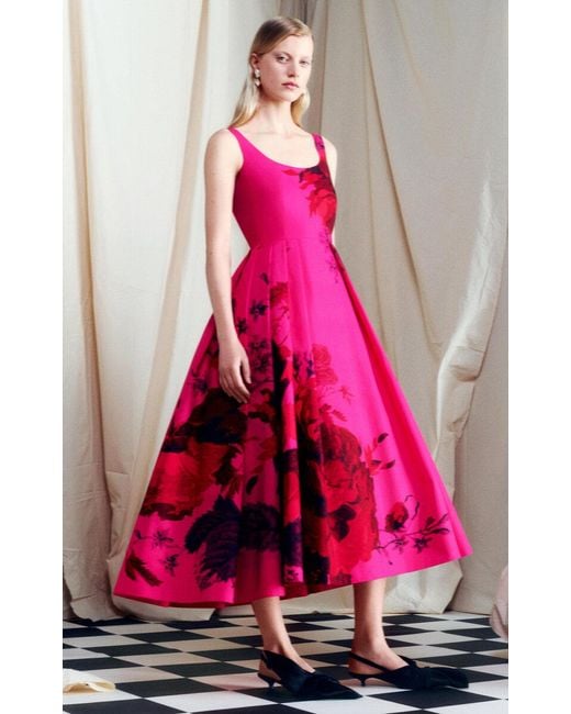 Erdem Red Floral Cotton Maxi Dress