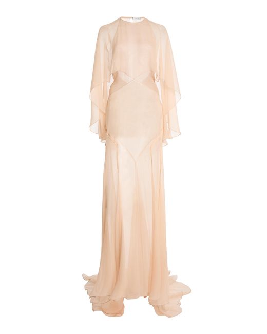 Lanvin Natural Silk Cape Gown