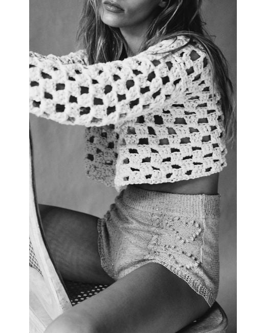 LoveShackFancy Brown Vesta Knit High-Waist Shorts