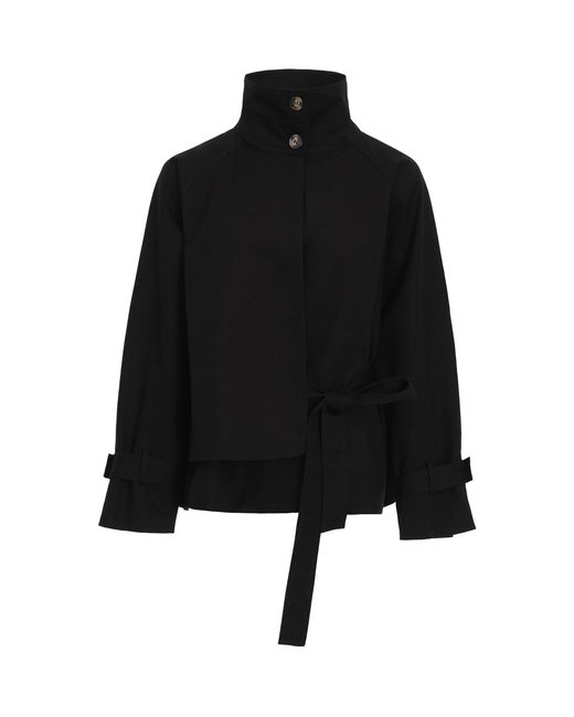 Source Unknown Black Esme Storm-Back Cotton Gabardine Jacket