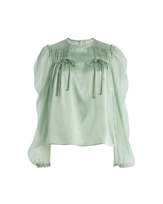 Ulla Johnson Green Odette Silk Tassel Top