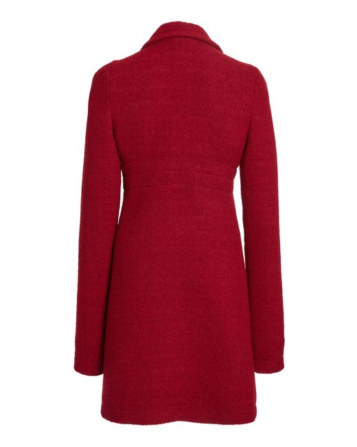 Giambattista Valli Red Double-Breasted Boucle Coat