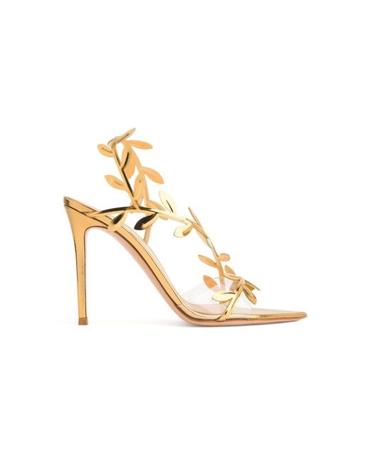 Gianvito Rossi Metallic Flavia Mirror-Effect Leather Sandals