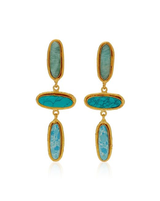 Sylvia Toledano Black Grace Amazonite; Larimar Earrings