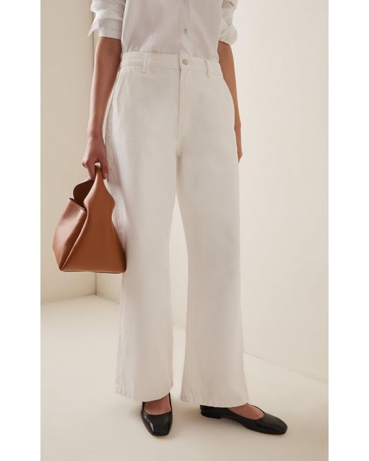 Jeanerica White Exclusive Belem Rigid Mid-rise Wide-leg Chino Jeans