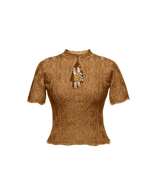 Lena Hoschek Brown Choupette Cotton-Blend Knitted Top