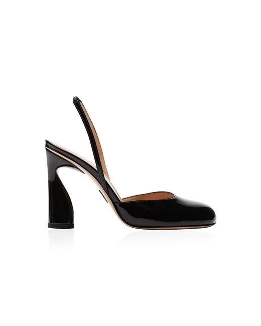 Paul Andrew Black Disk Leather Pumps