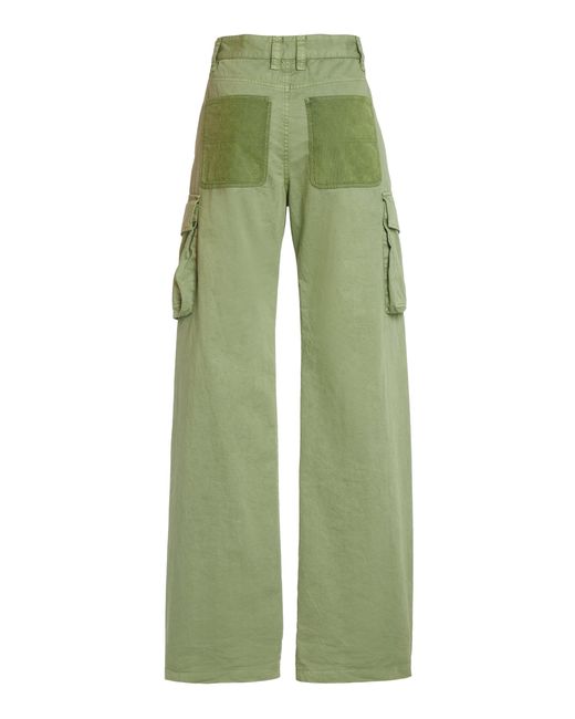 Stella McCartney Green Cotton Wide-leg Cargo Pants