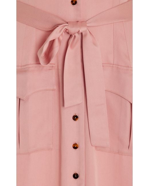 USISI SISTER Pink Agnes Maxi Shirt Dress