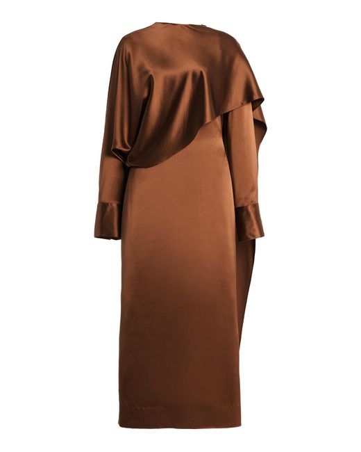 Heirlome Brown Exclusive Carmen Silk Maxi Cape Dress for men