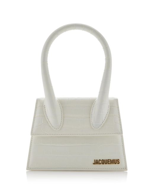 Jacquemus Gray Le Chiquito Moyen Croc-effect Leather Bag