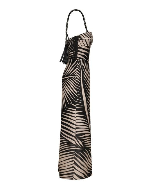 Johanna Ortiz Black Tropicana Nights Cutout Silk Midi Dress