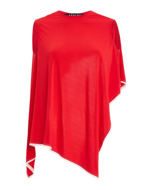 Ashlyn Red Sleeveless Jersey Topp
