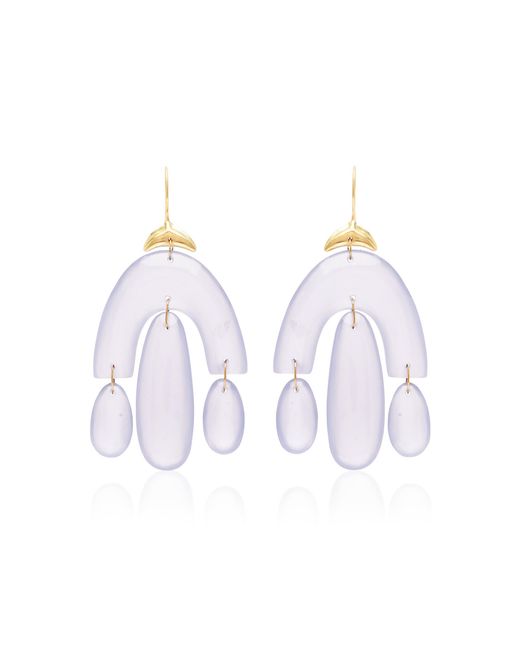 Ten Thousand Things Blue Mini 18k Yellow Gold Chalcedony Earrings