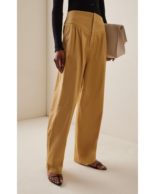 BITE STUDIOS Yellow Elate Stretch-cotton Wide-leg Pants