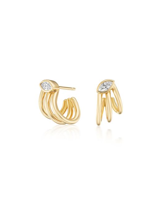 Sorellina Metallic Petal 18K Diamond Earrings