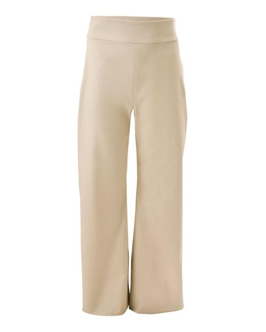 Carolina Herrera Natural Diane Mid-Rise Cotton Sateen Wide-Leg Pants