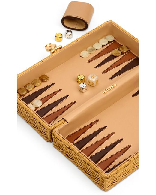 Cult Gaia White The Backgammon Wicker Clutch