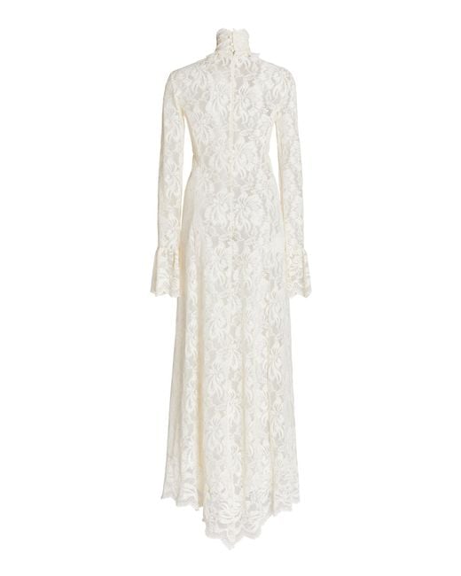Paco Rabanne Stretch-lace Maxi Dress in White | Lyst