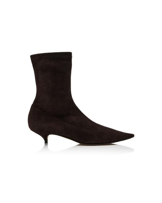 The Row White Liisa Suede Booties