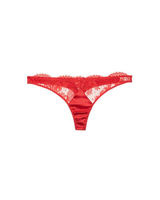 Fleur du Mal Red Frankie Lace Thong