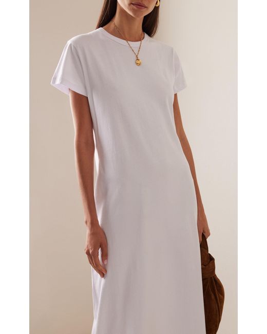 Leset White Exclusive Margo Cotton T-shirt Maxi Dress