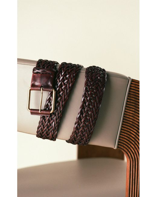 The Row Black Woven Leather Belt