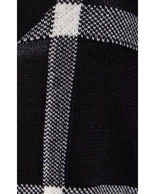 Carolina Herrera Black Cropped Knit Wool-silk Cami Top