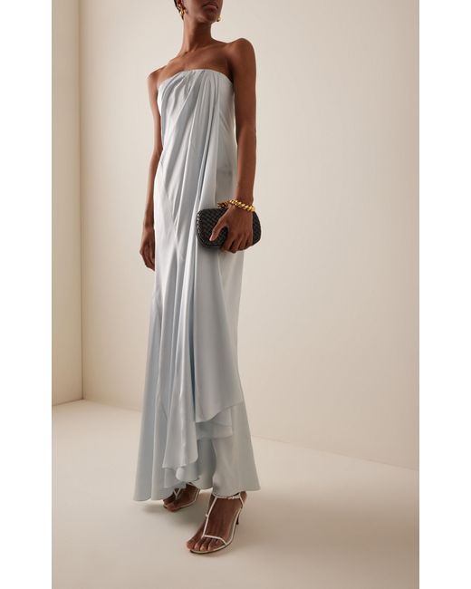 delpozo exclusive draped silk satin maxi dress DELPOZO DELPOZO Exclusive Draped Silk-Satin Maxi Dress - Moda Operandi -  Dresses & Skirts
