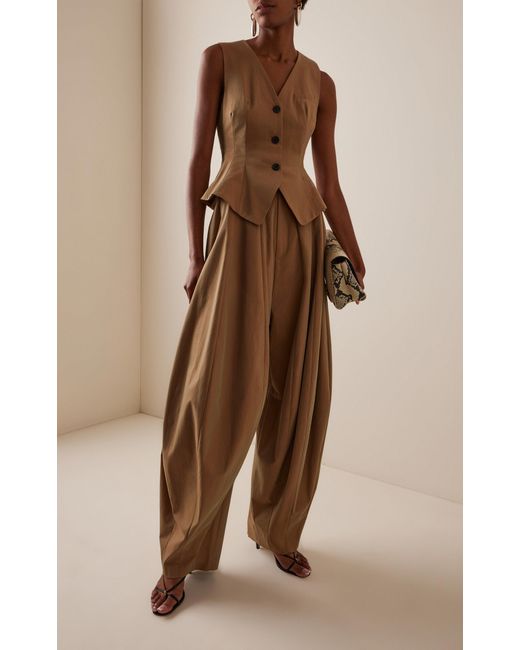 Ashlyn White Blaine Paneled Cotton Balloon Pants