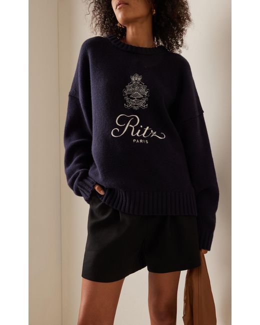 FRAME Blue X Ritz Cashmere Sweater