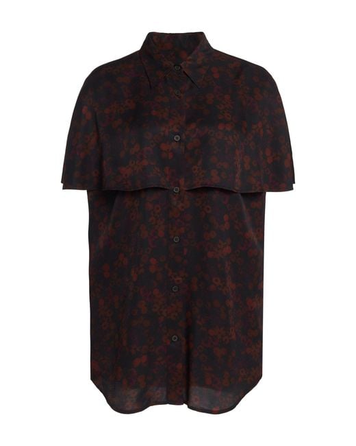Dries Van Noten Black Cydell Cape-Sleeve Shirt