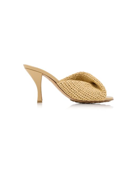 Bottega Veneta Metallic Blink Crocheted Raffia Mules