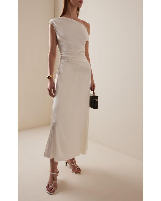STAUD Exclusive Phare Stretch-Silk Dress in Natural | Lyst Canada