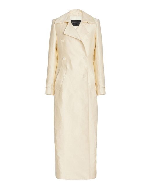 Brandon Maxwell Natural The Ruby Linen-silk Trench Coat
