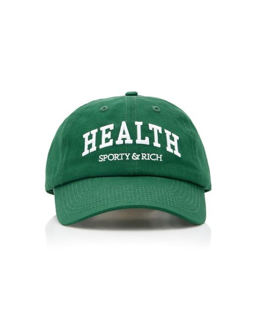 Sporty & Rich Green Health Ivy Cotton Baseball Cap